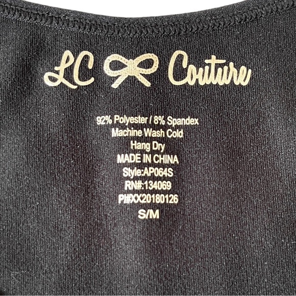 NWT LC Couture Black Fitted Tank Top with Rhinestones Whimsigoth Size S / M - Picture 7 of 10